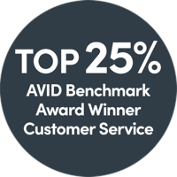 Top 25% AVID Benchmark Award Winner Customer Service